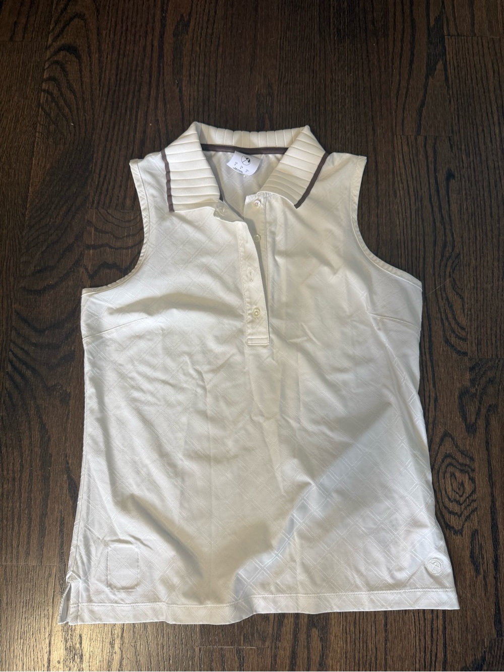 PUMA Sleeveless White Polo Top with Contrast Trim - Women's